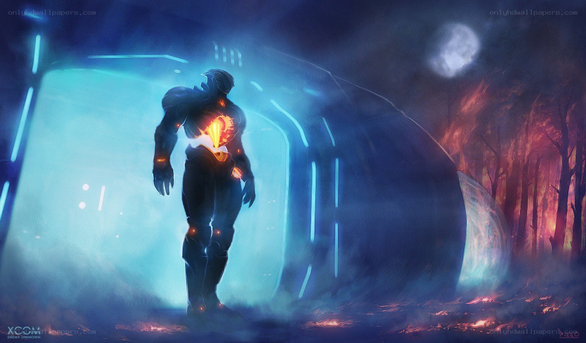 cyborg warrior in a futuristic landscape