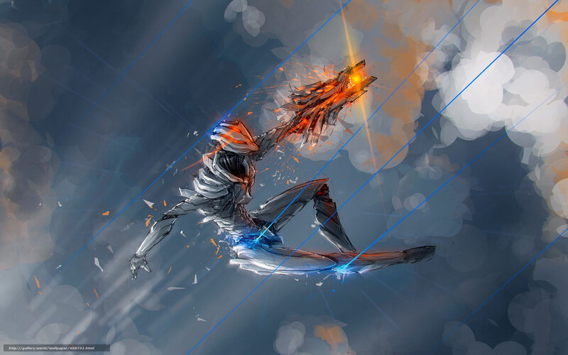 cyborg warrior in action
