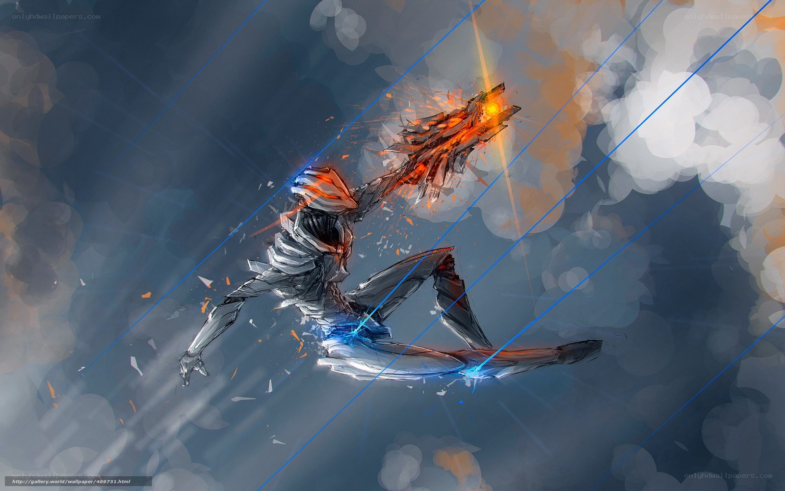 cyborg warrior in action