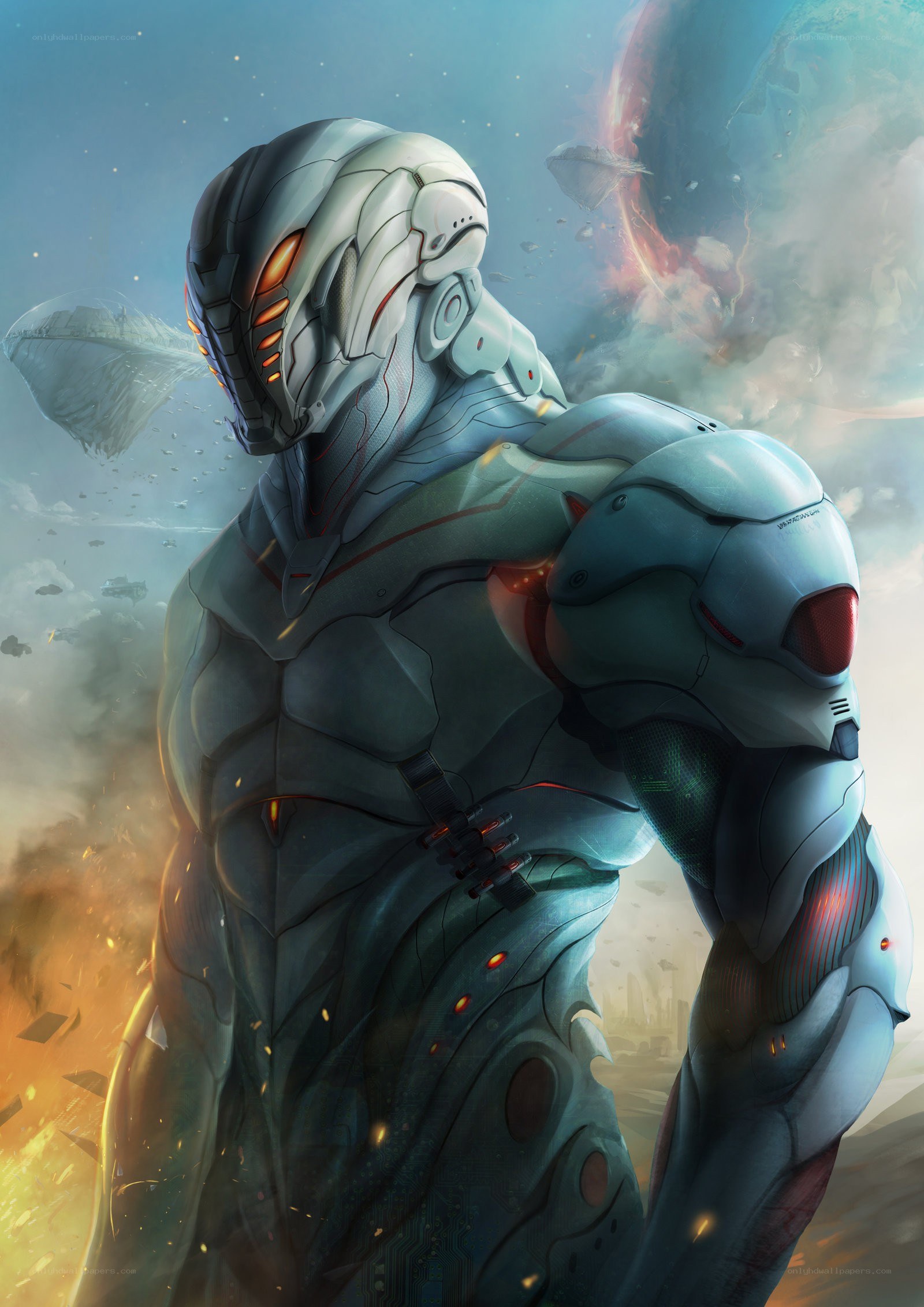 cyborg warrior in battle