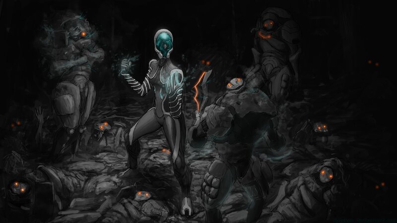 Cyborg Warrior in Cave