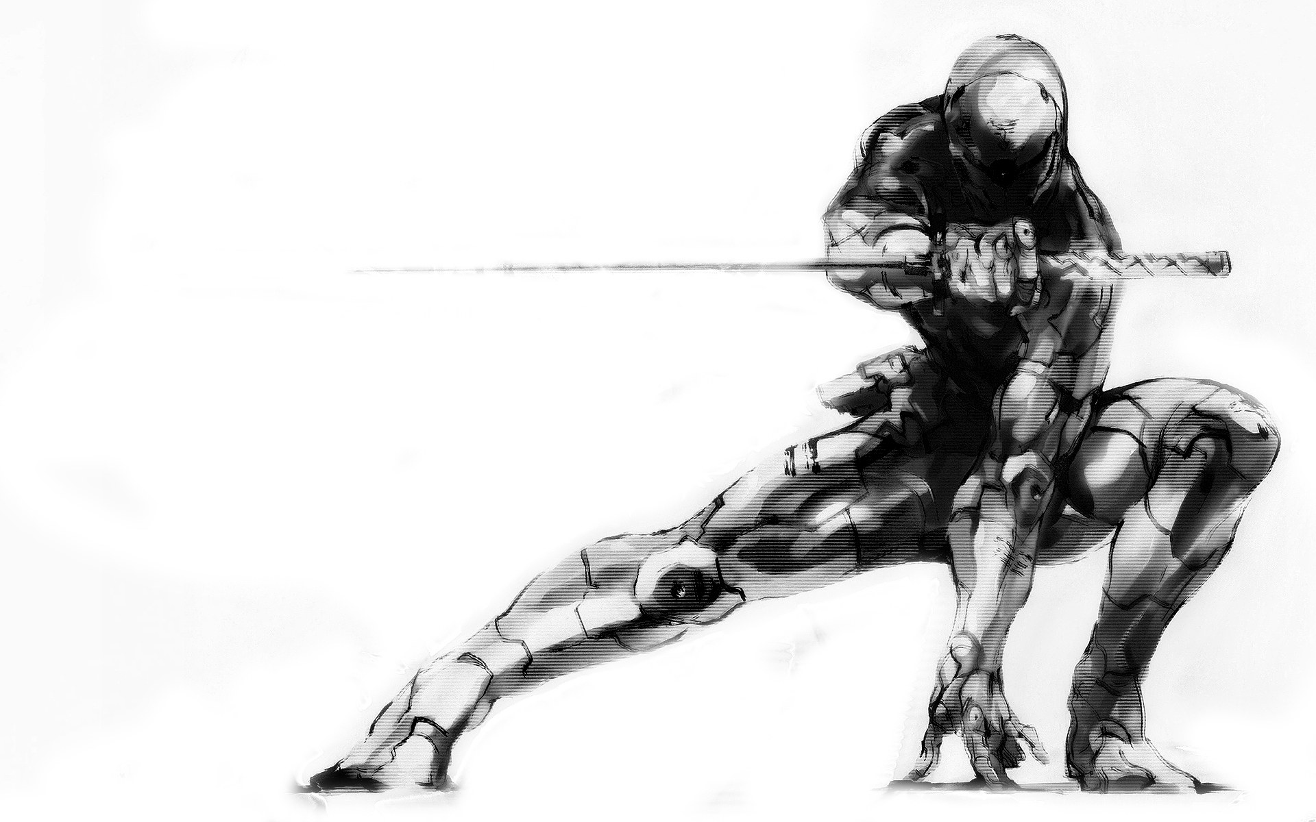 cyborg warrior in combat stance