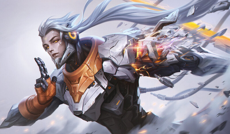 Cyborg Warrior in Motion — Gray