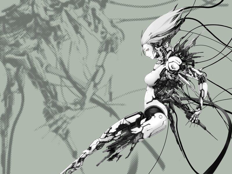 cyborg warrior in motion
