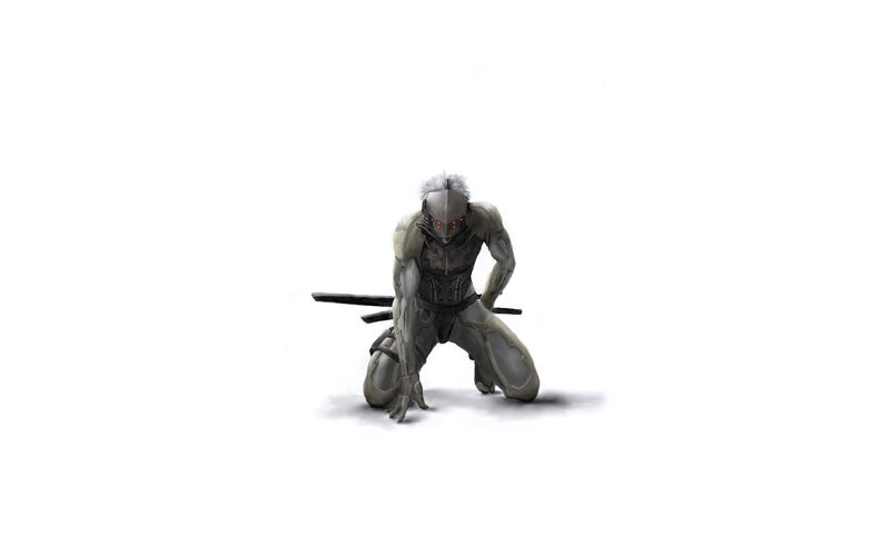 cyborg warrior kneeling