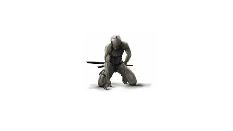 cyborg warrior kneeling