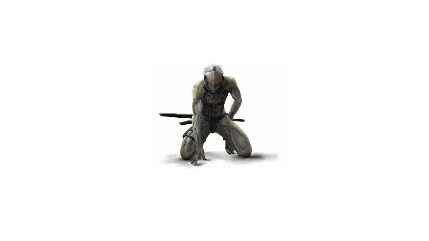 cyborg warrior kneeling