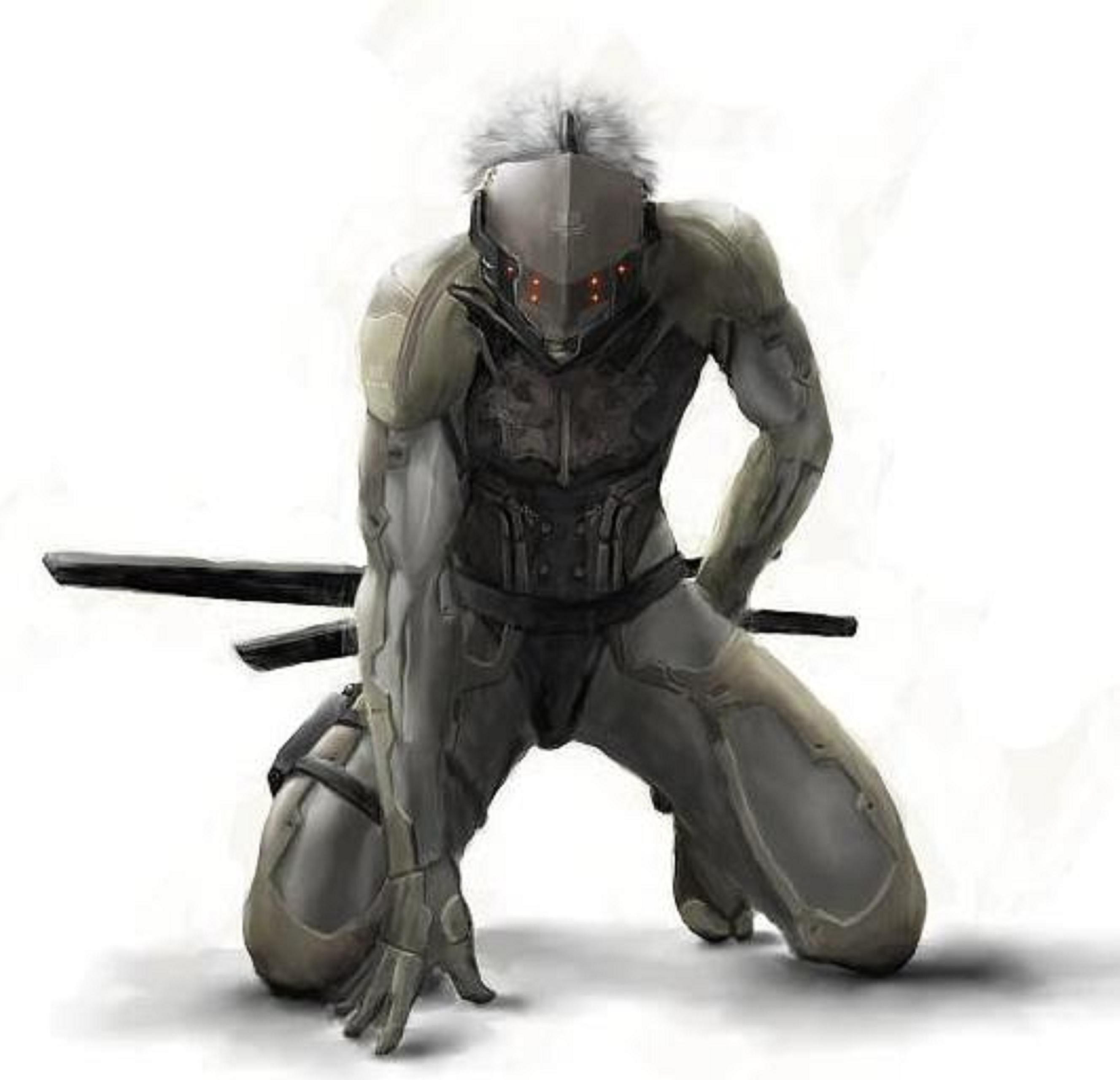 cyborg warrior kneeling