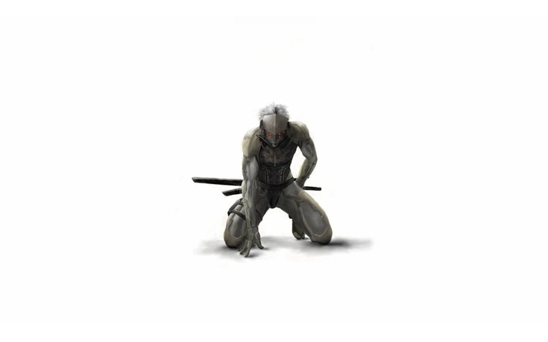 Cyborg Warrior Kneeling — Gray