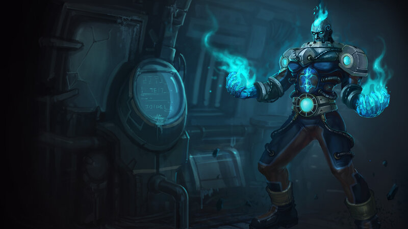 Cyborg Warrior with Blue Energy — Dramatic