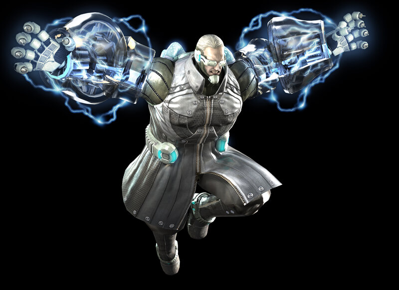 cyborg warrior with electric fists