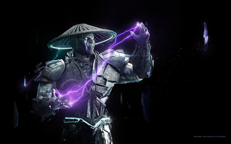 Cyborg Warrior with Lightning — Black
