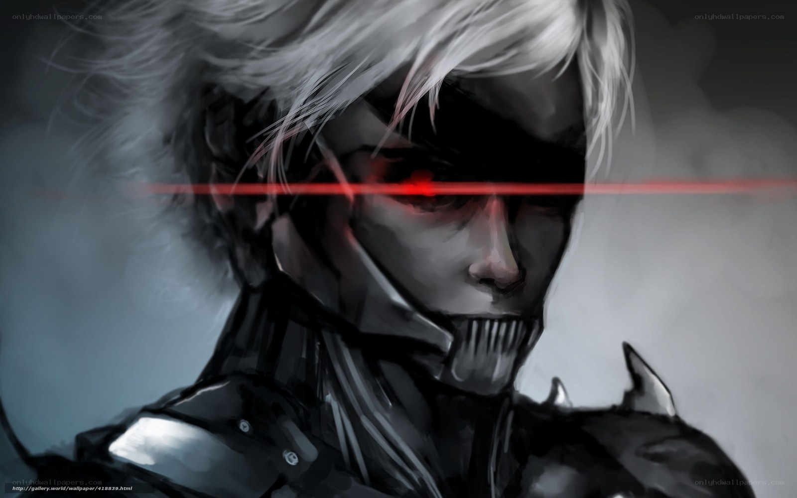 cyborg warrior with red laser