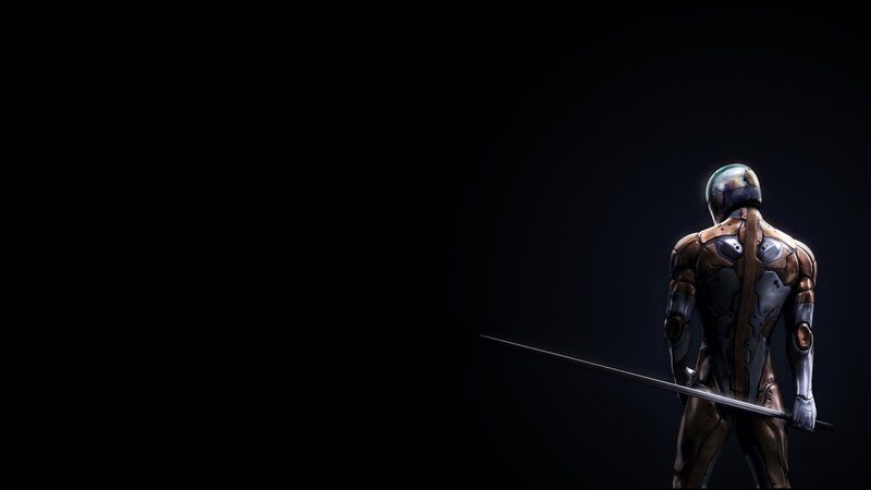 Cyborg Warrior with Sword — Black, Dramatic, Night, 3d Render