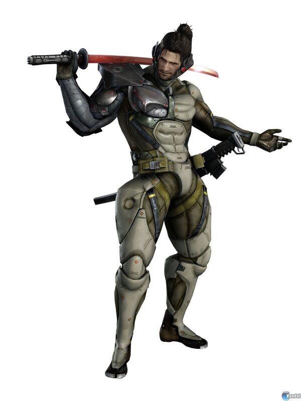 Cyborg Warrior with Sword — Gray, Serious