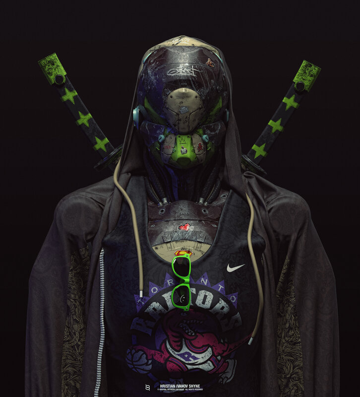Cyborg Warrior with Swords