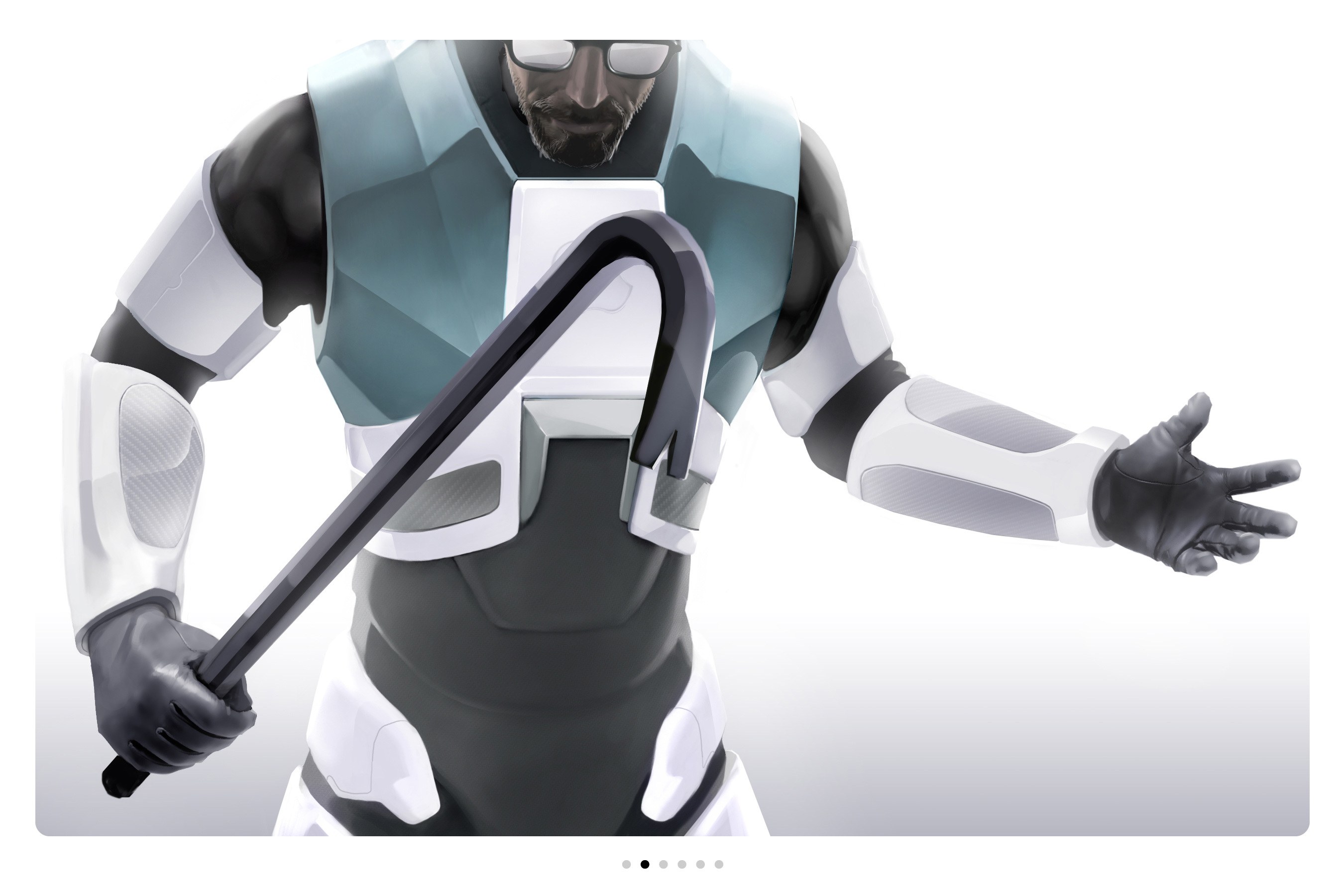 cyborg with crowbar