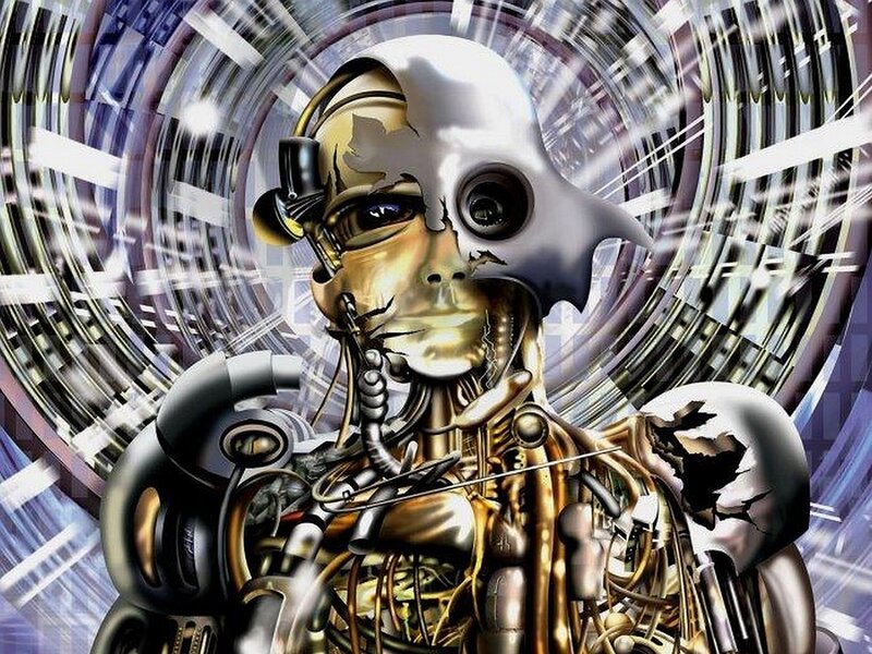 cyborg with exposed mechanics