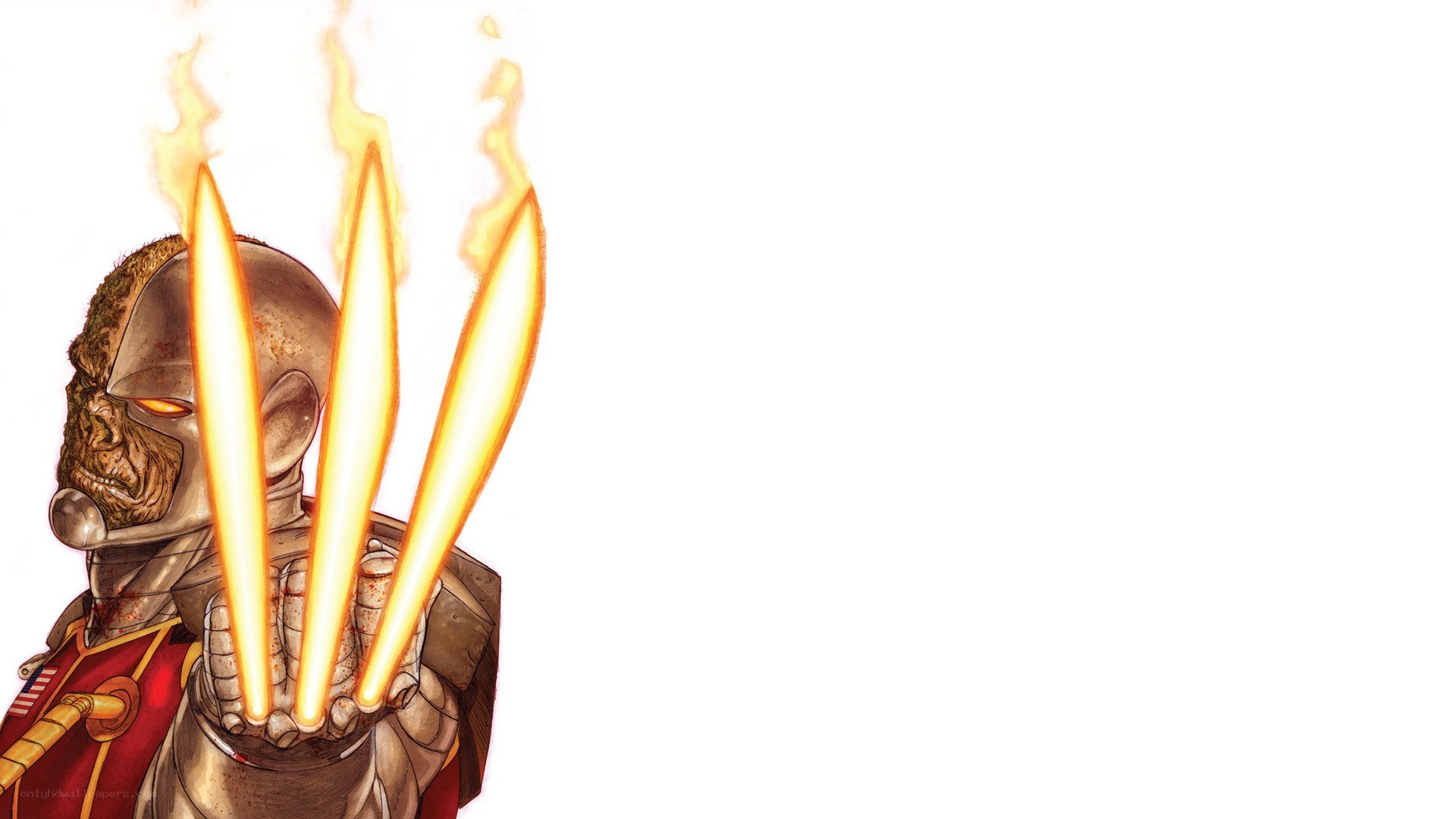 cyborg with flaming claws