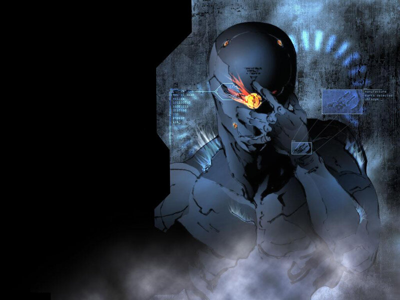 cyborg with glowing eye