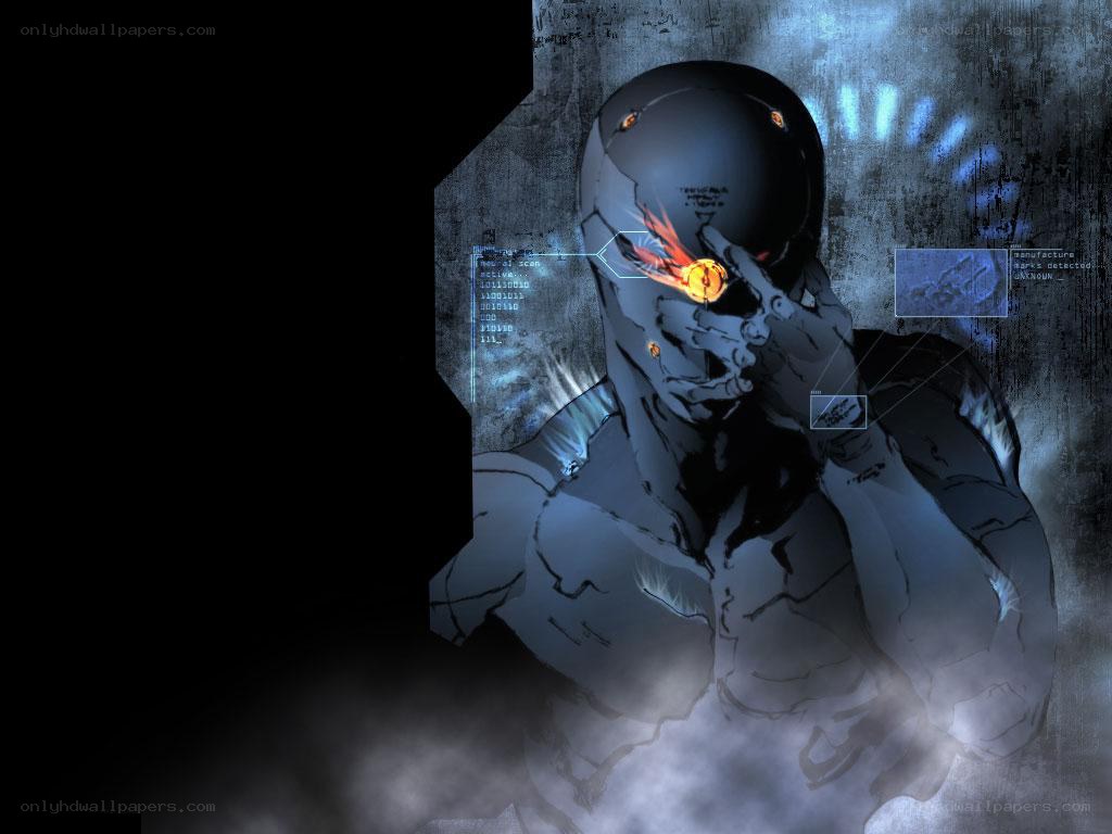 cyborg with glowing eye