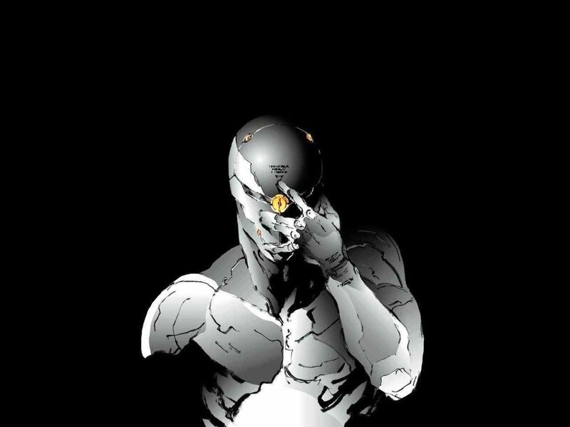 cyborg with golden eye