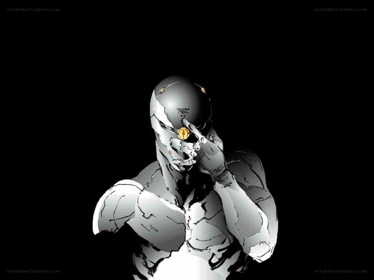cyborg with golden eye