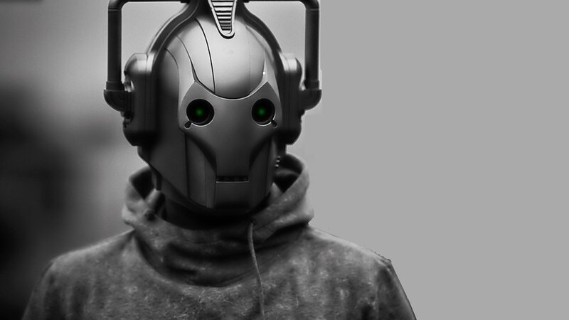 Cyborg with Green Eyes