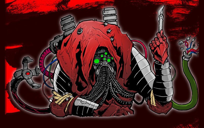 Cyborg with Red Hood — Dramatic