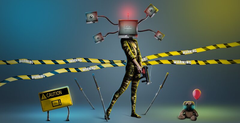 Cyborg with TV Heads