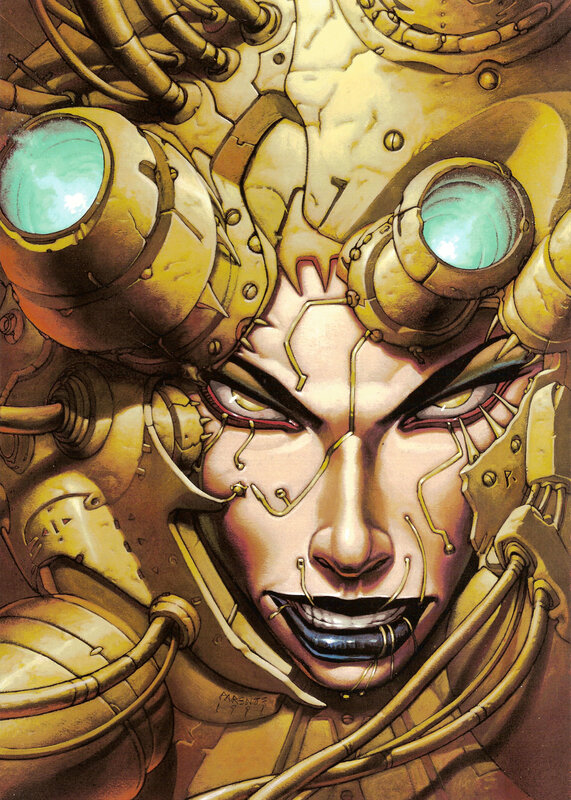 Cyborg Woman Face — Yellow