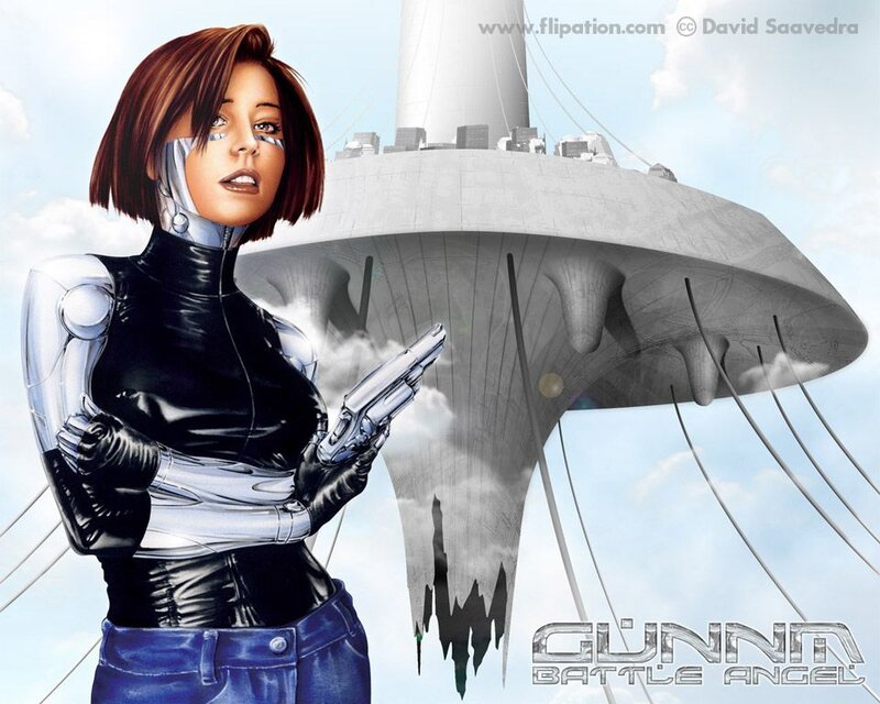 Cyborg Woman Holding Gun