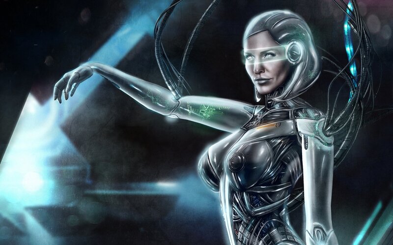 Cyborg Woman in Armor — Black