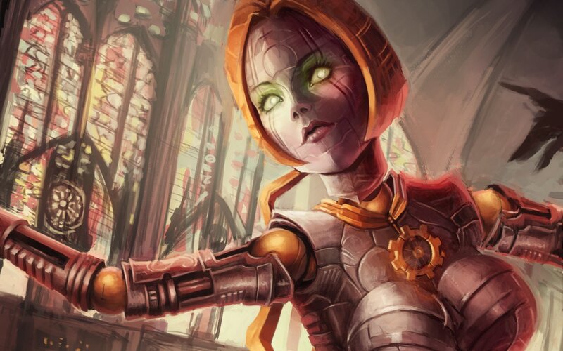 Cyborg Woman in Armor — Red