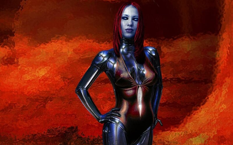 Cyborg Woman in Armor