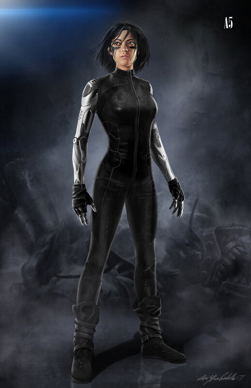 Cyborg Woman in Black Suit — Dramatic, Night
