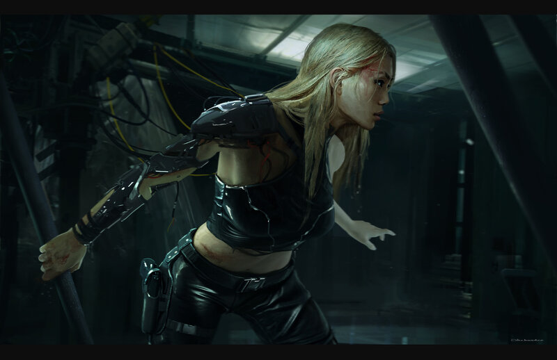 Cyborg Woman in Black