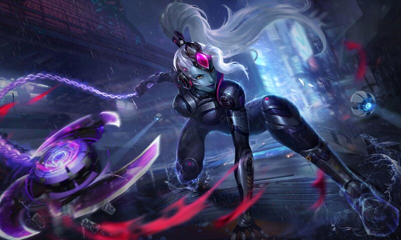Cyborg Woman in Combat — Purple
