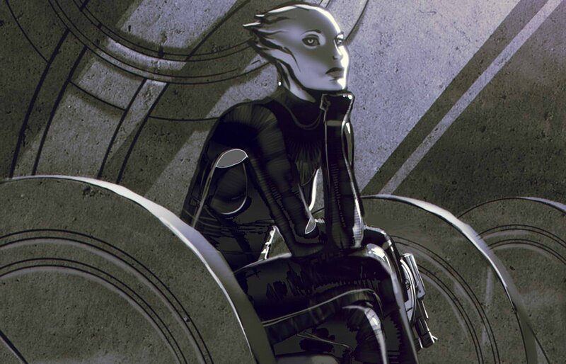 cyborg woman in futuristic setting