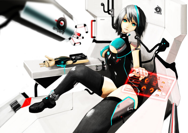 Cyborg Woman in Lab — Black