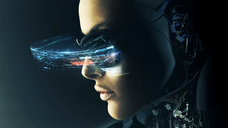 Cyborg Woman in Profile — Black