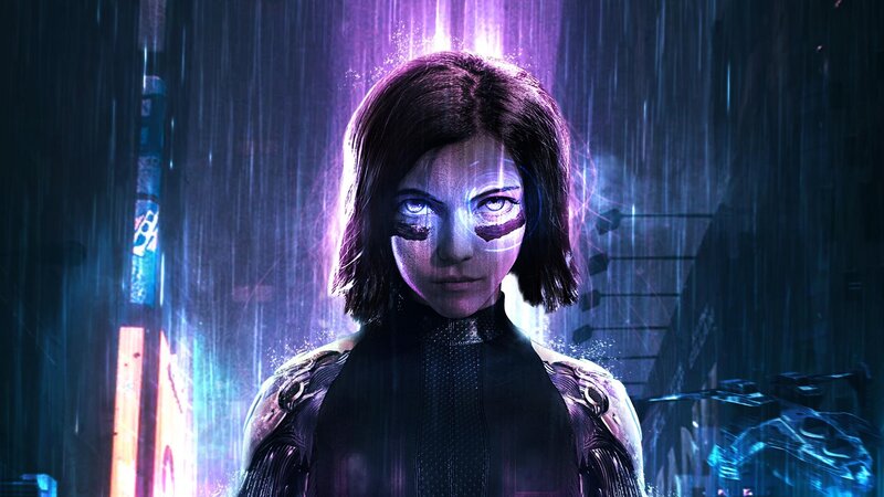 Cyborg Woman in Rain