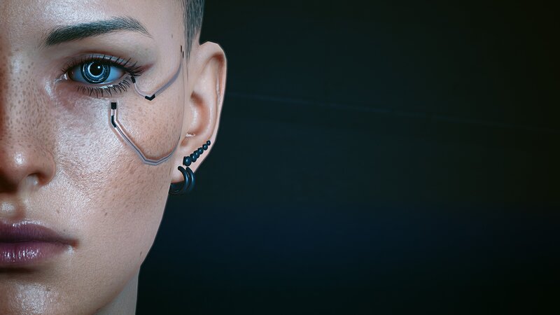 Cyborg Woman's Face
