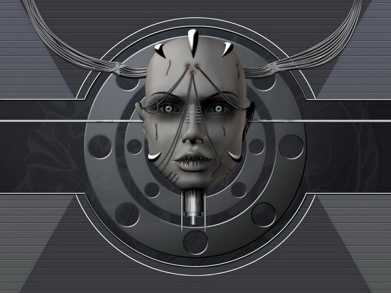 Cyborg Woman's Head