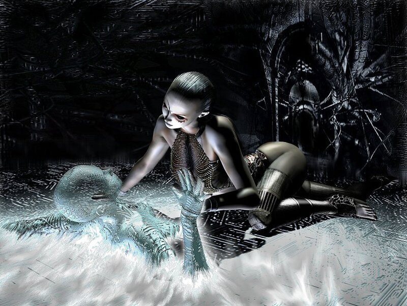 Cyborg Woman with Alien