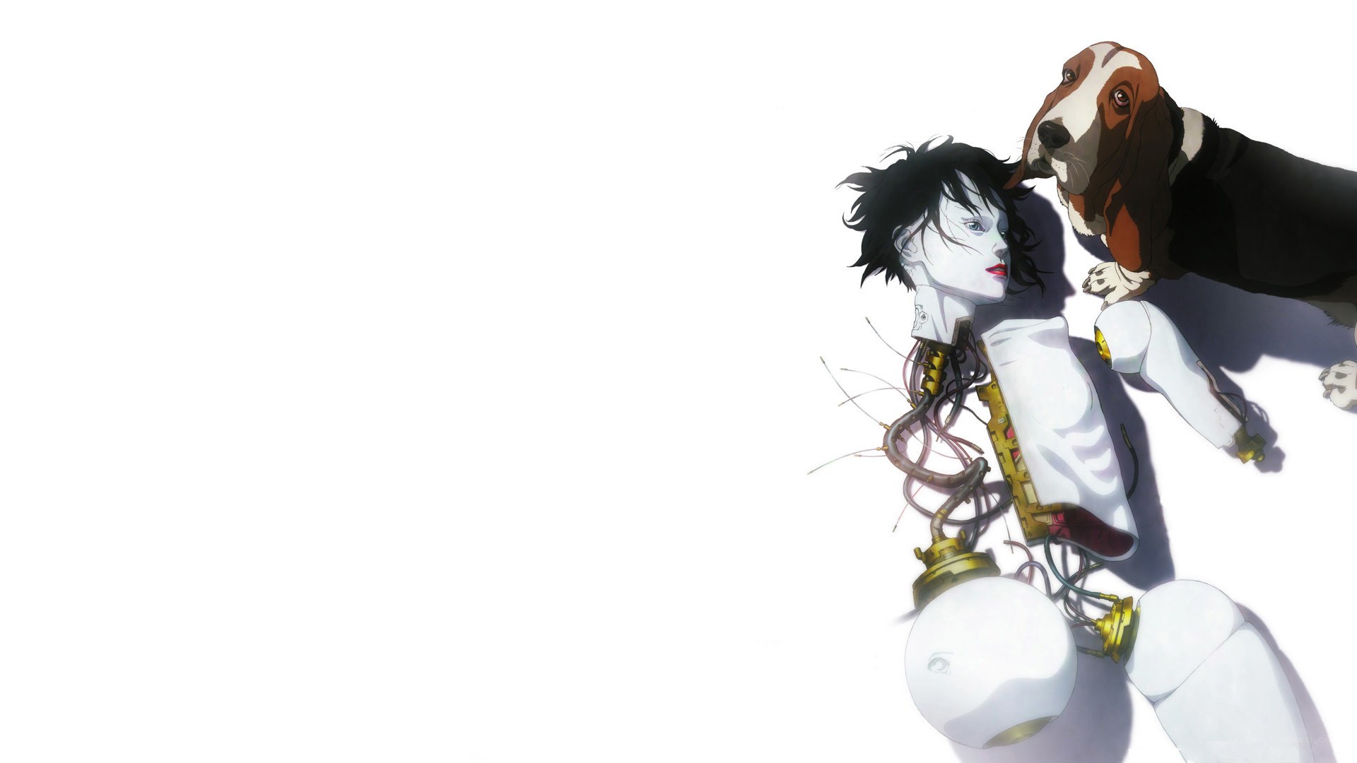 cyborg woman with dog