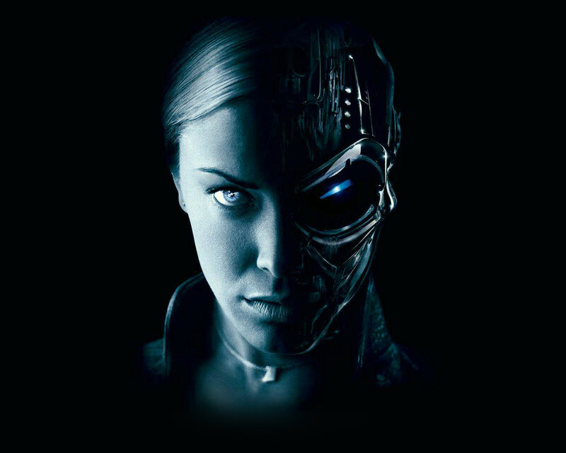 cyborg woman with glowing eye