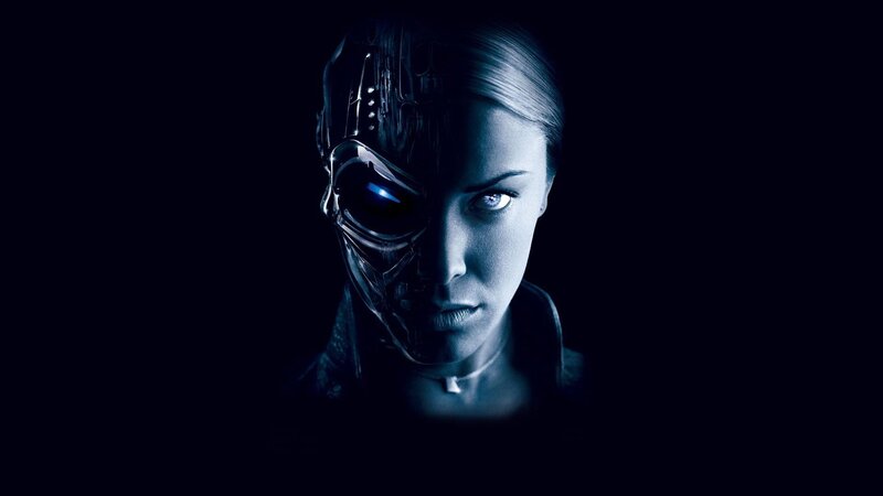 Cyborg Woman with Glowing Eye — Black