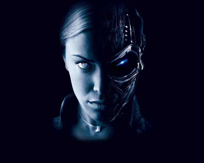 cyborg woman with glowing eye
