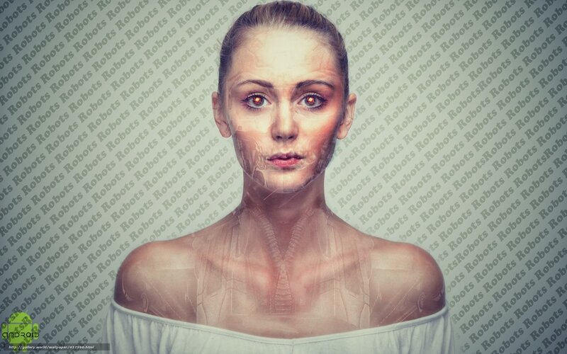 cyborg woman with glowing eyes